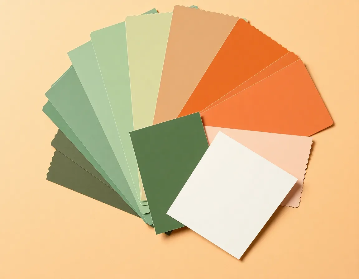 Abanico de cartas de color sobre papel